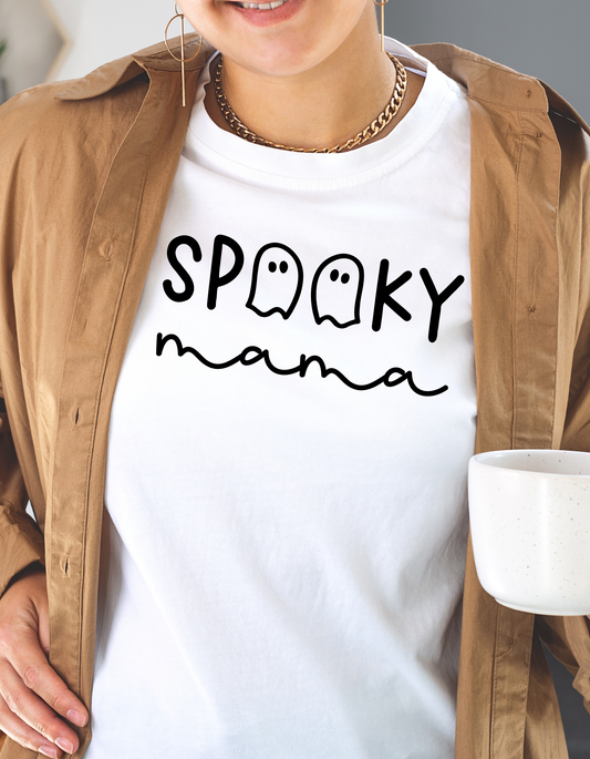 Halloween Trendy SPOOKY MAMA T-Shirt – Comfort & Style for Spooky Season