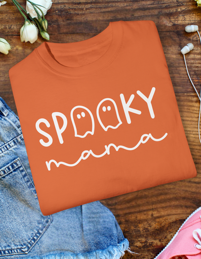 Halloween Trendy SPOOKY MAMA T-Shirt – Comfort & Style for Spooky Season