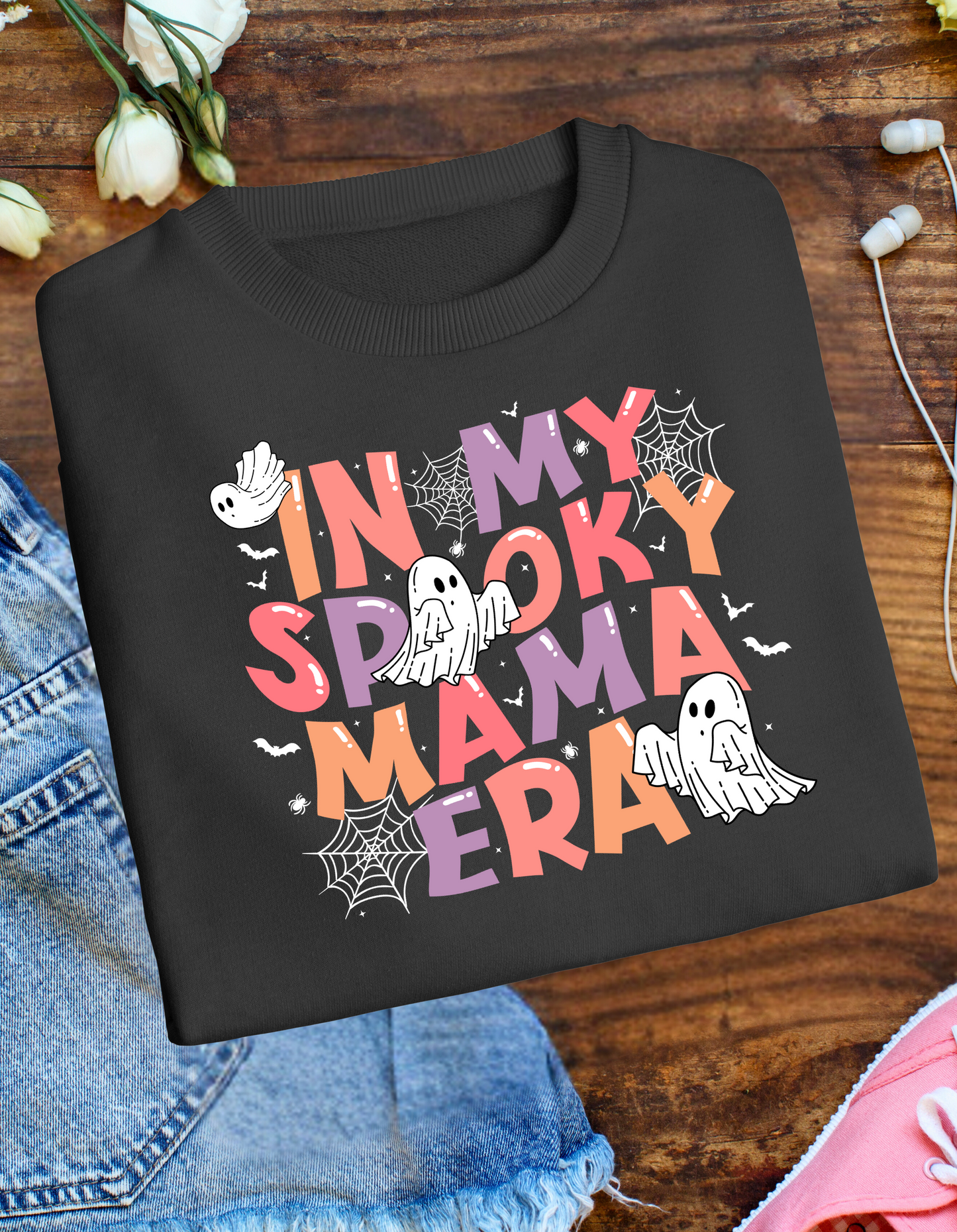 Halloween Trendy In My Spooky Mama Era Crewneck Sweatshirt – Comfort & Style for Spooky Season