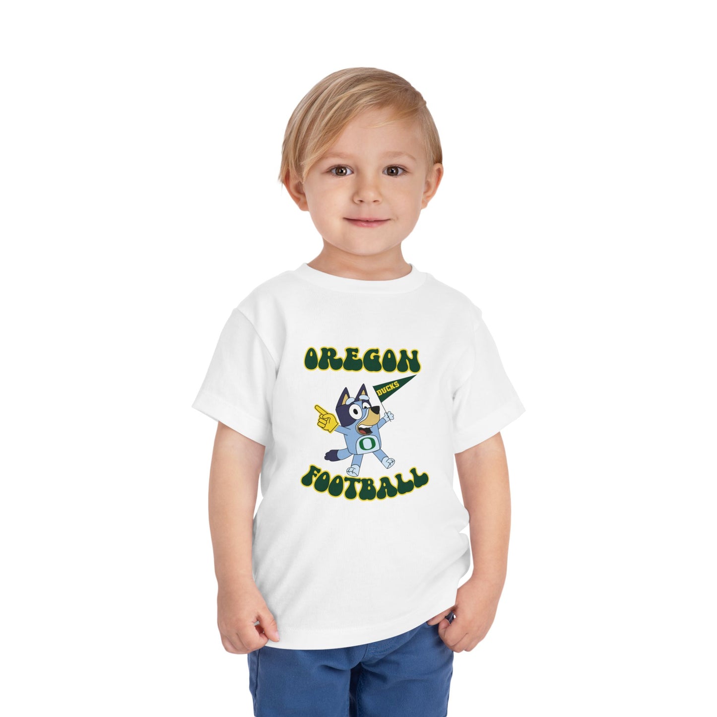 Customizable Toddler Tee - Bluey College Football Design