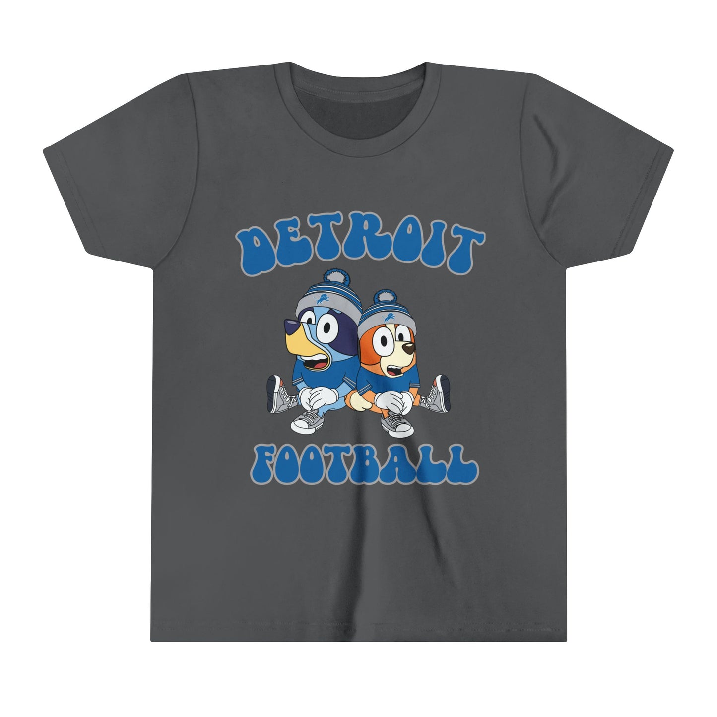 Youth Bluey & Bingo Design Detroit Lions Football - Inspired T-Shirt