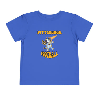 Toddler Bluey Design Pittsburgh Steelers Football -Inspired T-Shirt