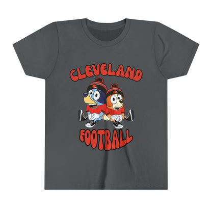 Youth Bluey & Bingo Design Browns Football - Inspired T-Shirt