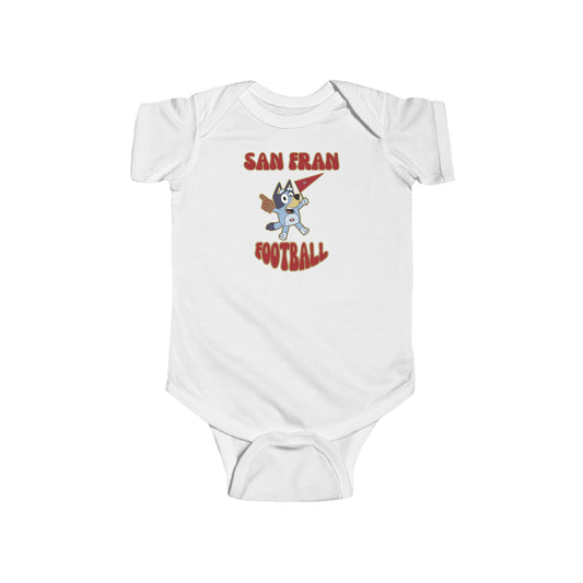 Infant Bluey Design San Francisco 49ers Football -Inspired Bodysuit