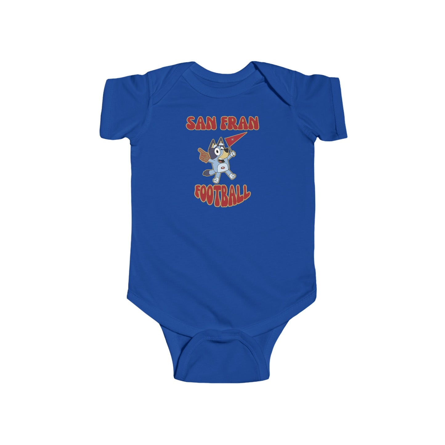 Infant Bluey Design San Francisco 49ers Football -Inspired Bodysuit