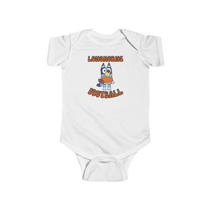 Customizable Infant Onesie - Bluey College Football Design