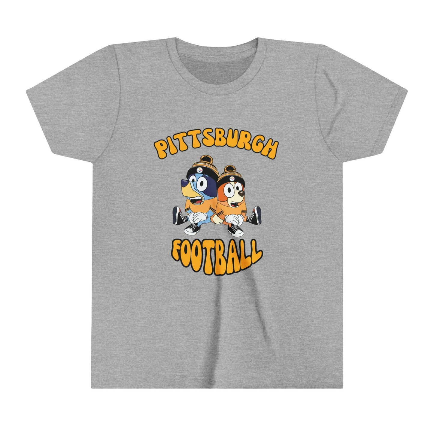 Youth Bluey & Bingo Design Pittsburgh Steelers Football - Inspired T-Shirt