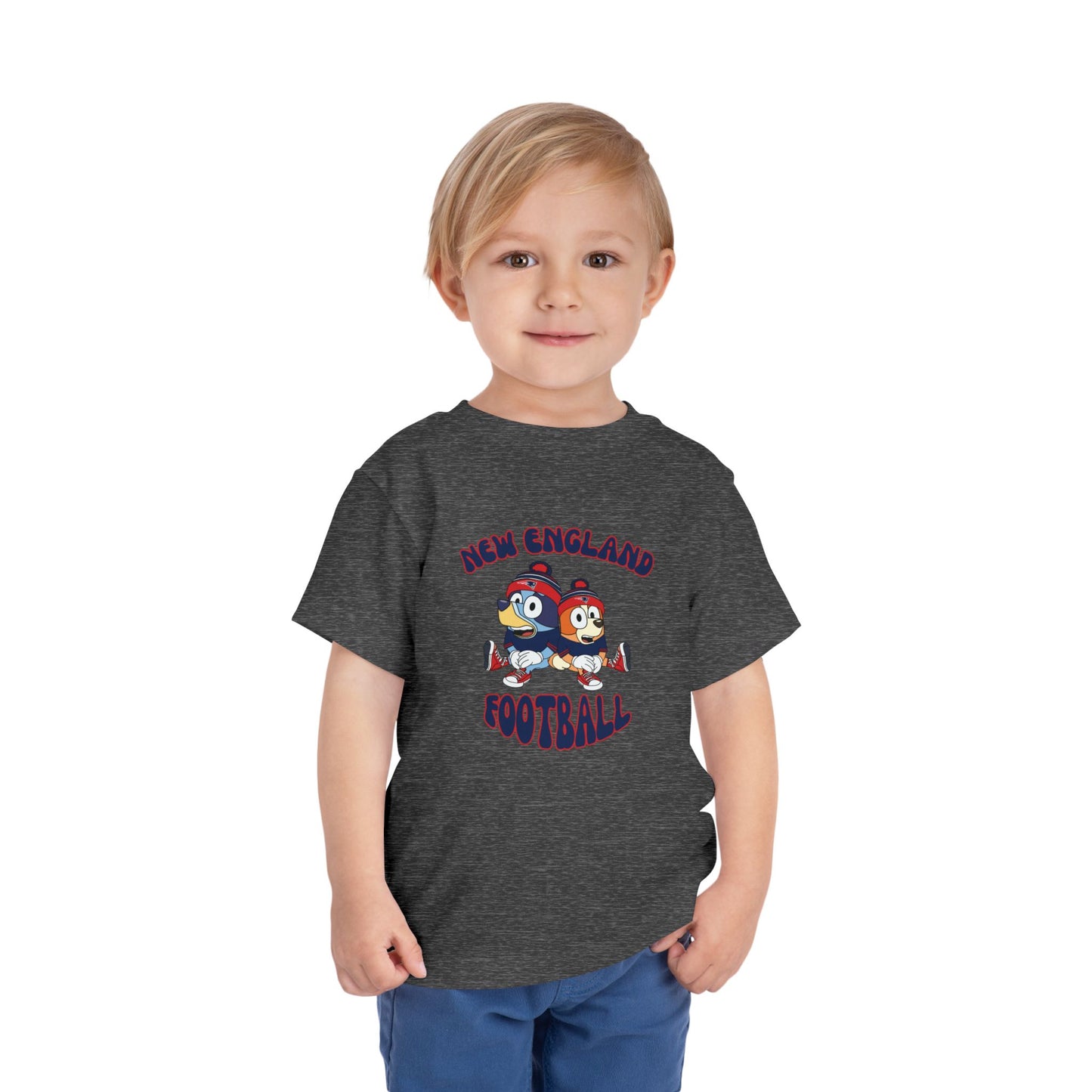 Toddler Bluey & Bingo Design Patriots Football - Inspired T-Shirt