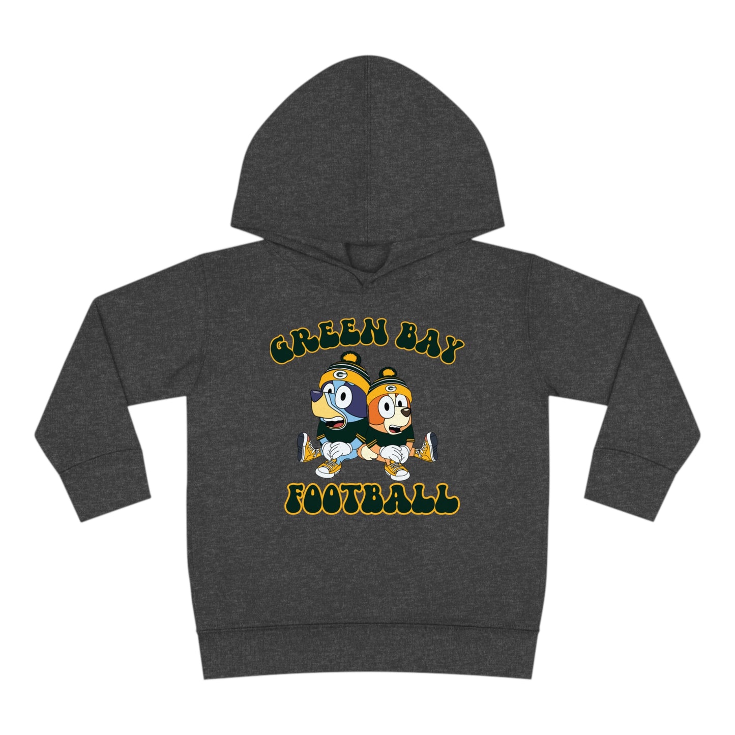 Toddler Bluey & Bingo Design Green Bay Football - Inspired Pullover Fleece Hoodie