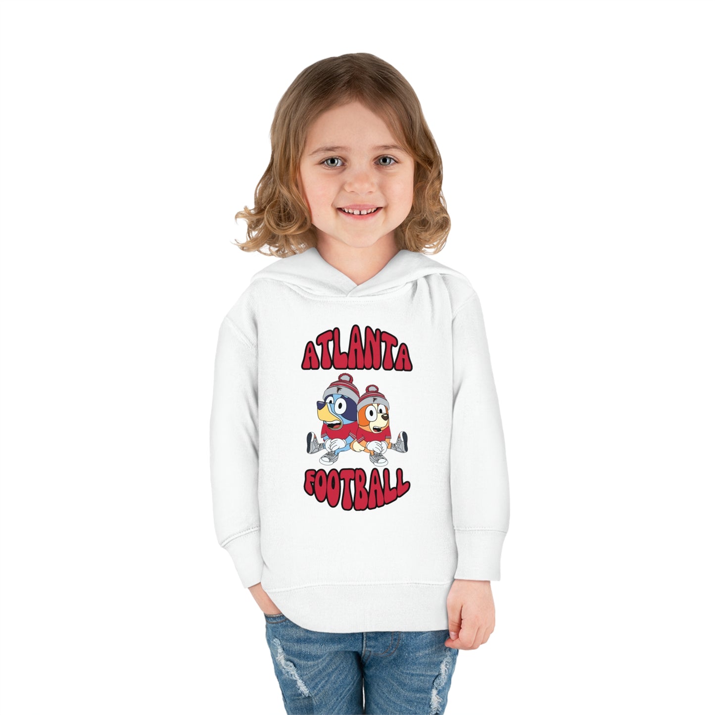 Toddler Bluey & Bingo Design Falcons Football - Inspired Pullover Fleece Hoodie