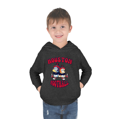 Toddler Bluey & Bingo Design Texans Football - Inspired Pullover Fleece Hoodie