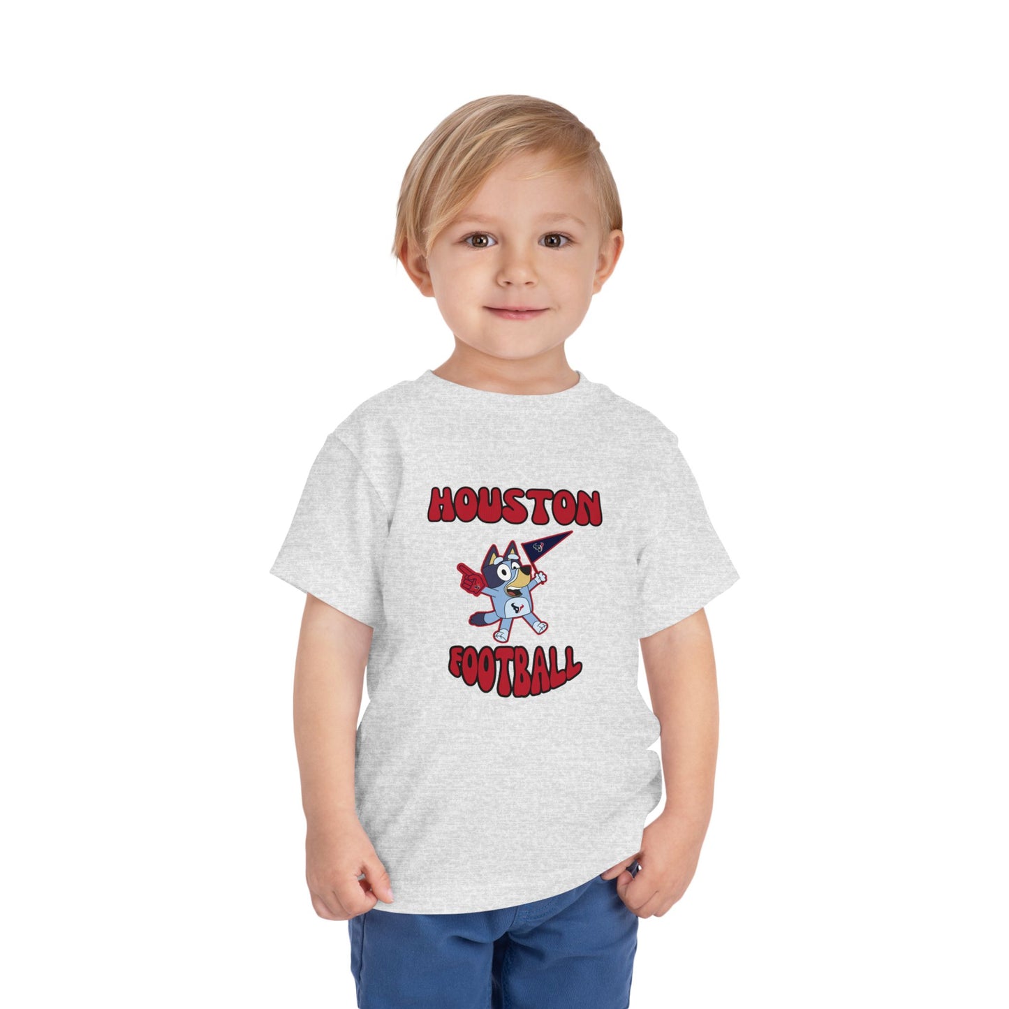 Toddler Bluey Design Houston Texans Football -Inspired T-Shirt