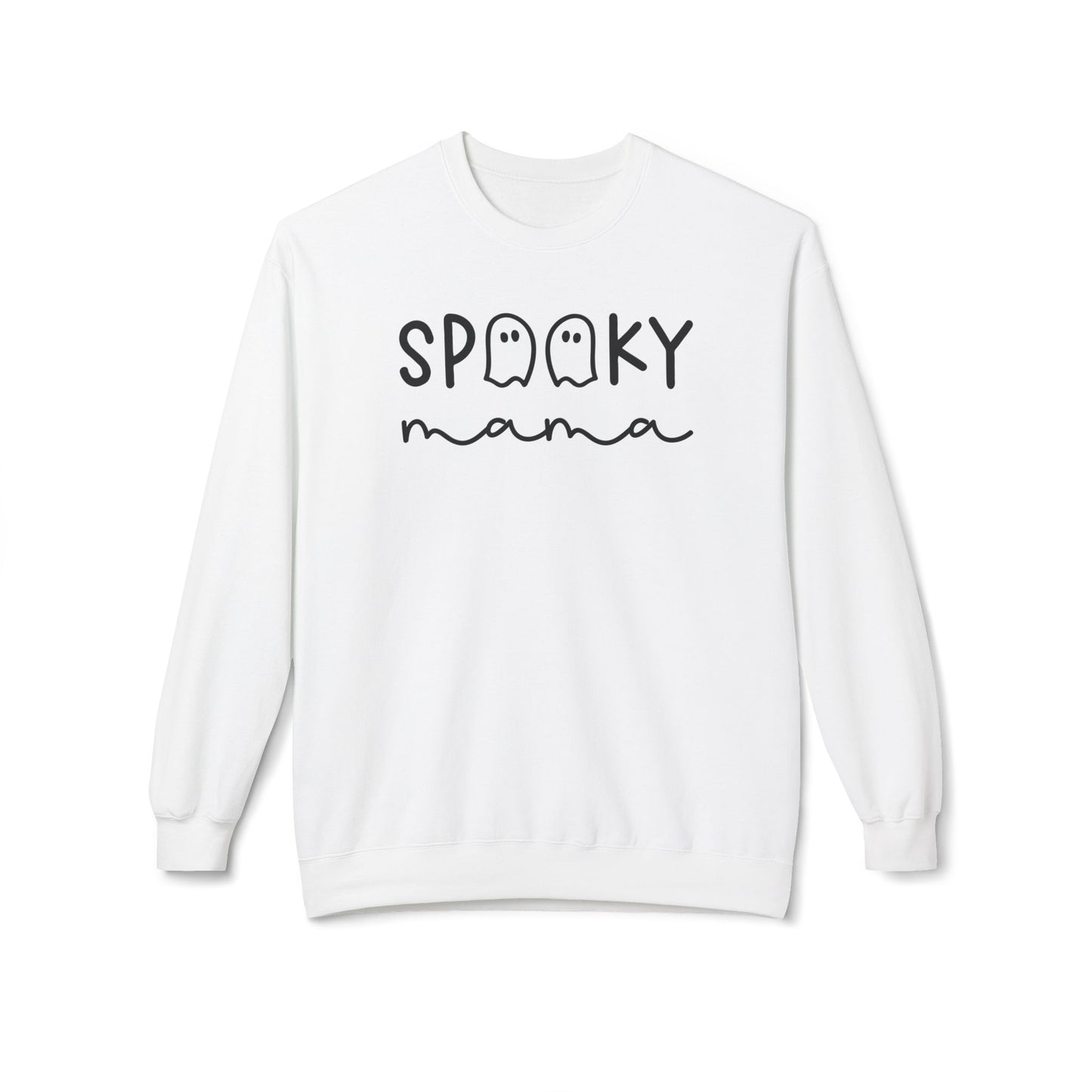 Halloween Trendy SPOOKY MAMA Crewneck Sweatshirt – Comfort & Style for Spooky Season