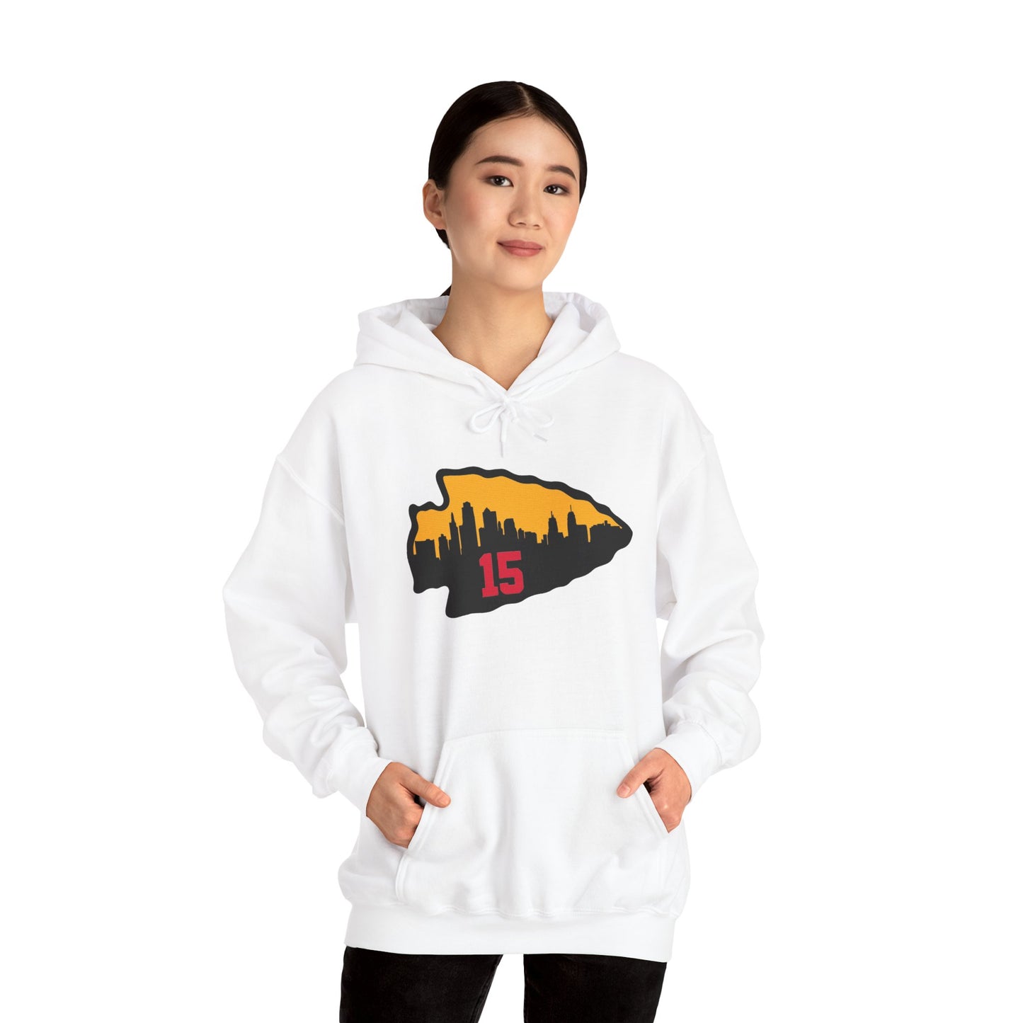 Unisex Kansas City 15 Mahomes Hoodie -  Heavy Blend