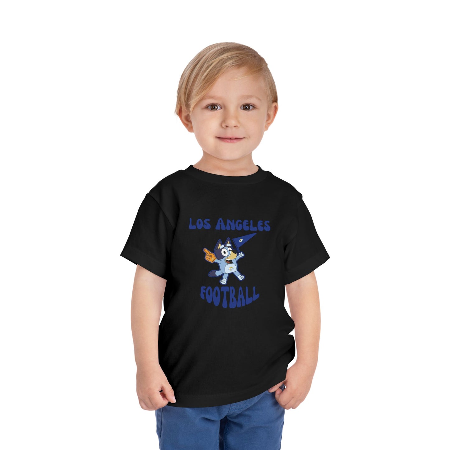 Toddler Bluey Design Las Angeles Rams Football -Inspired T-Shirt