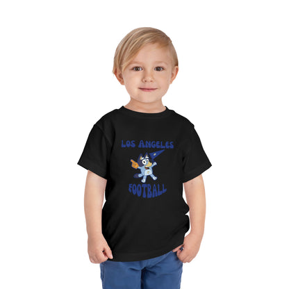 Toddler Bluey Design Las Angeles Rams Football -Inspired T-Shirt