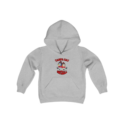 Youth Bluey & Bingo Design Buccaneers Football - Inspired Heavy Blend Hooded Sweatshirt