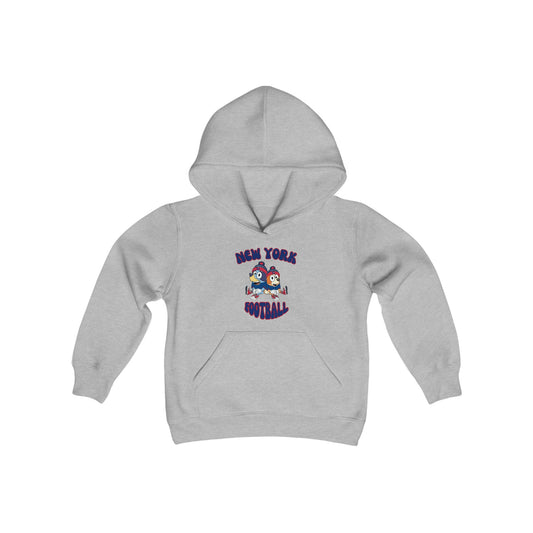 Youth Bluey & Bingo Design New York Giants Football - Inspired Heavy Blend Hooded Sweatshirt