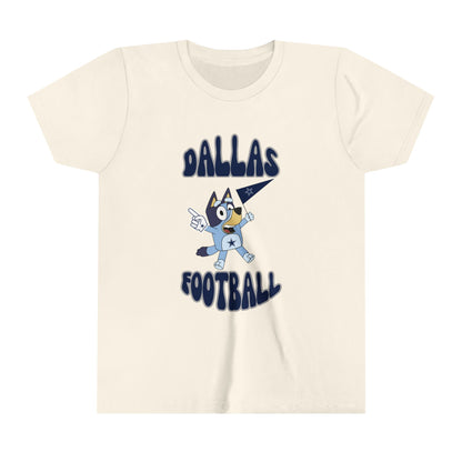 Youth Bluey Design Dallas Cowboys Football -Inspired T-Shirt