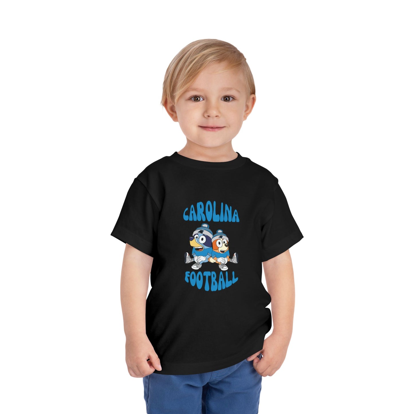 Toddler Tee - Bluey & Bingo Carolina Panthers Football T-Shirt