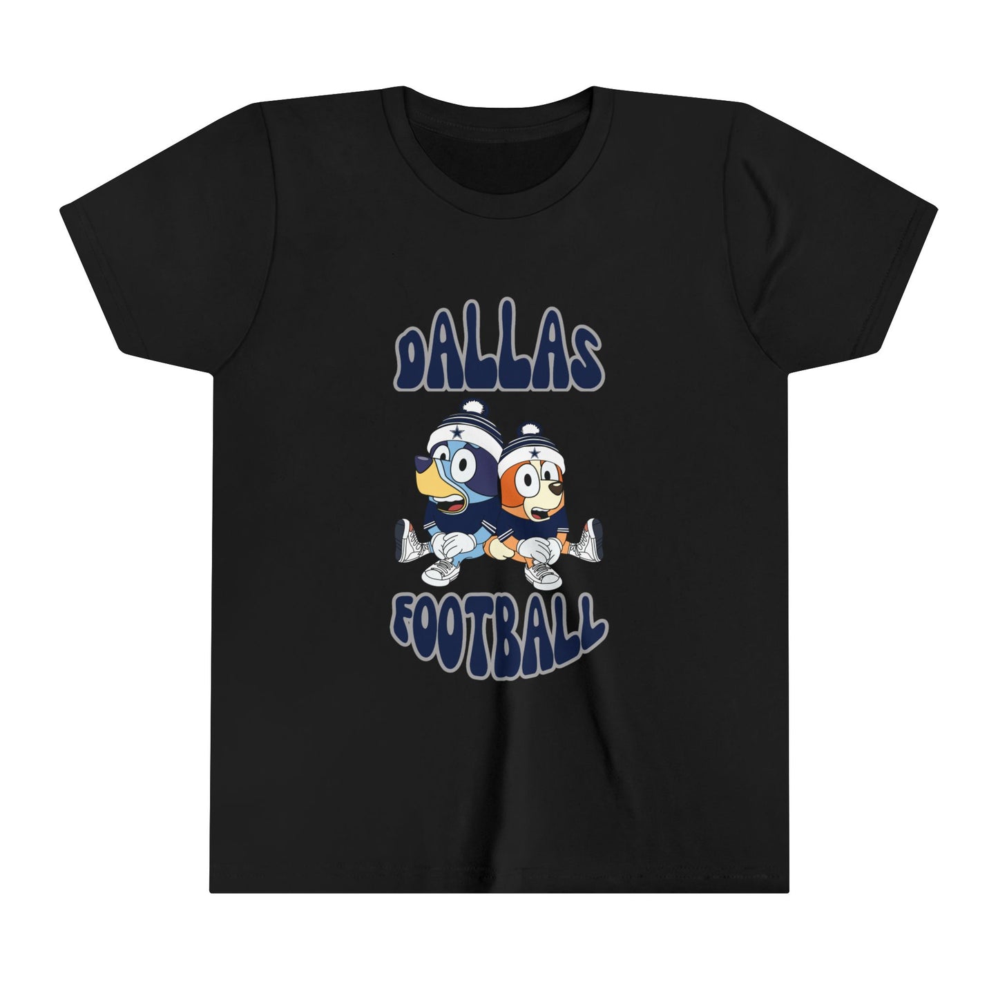 Youth Bluey & Bingo Design Dallas Football - Inspired T-Shirt