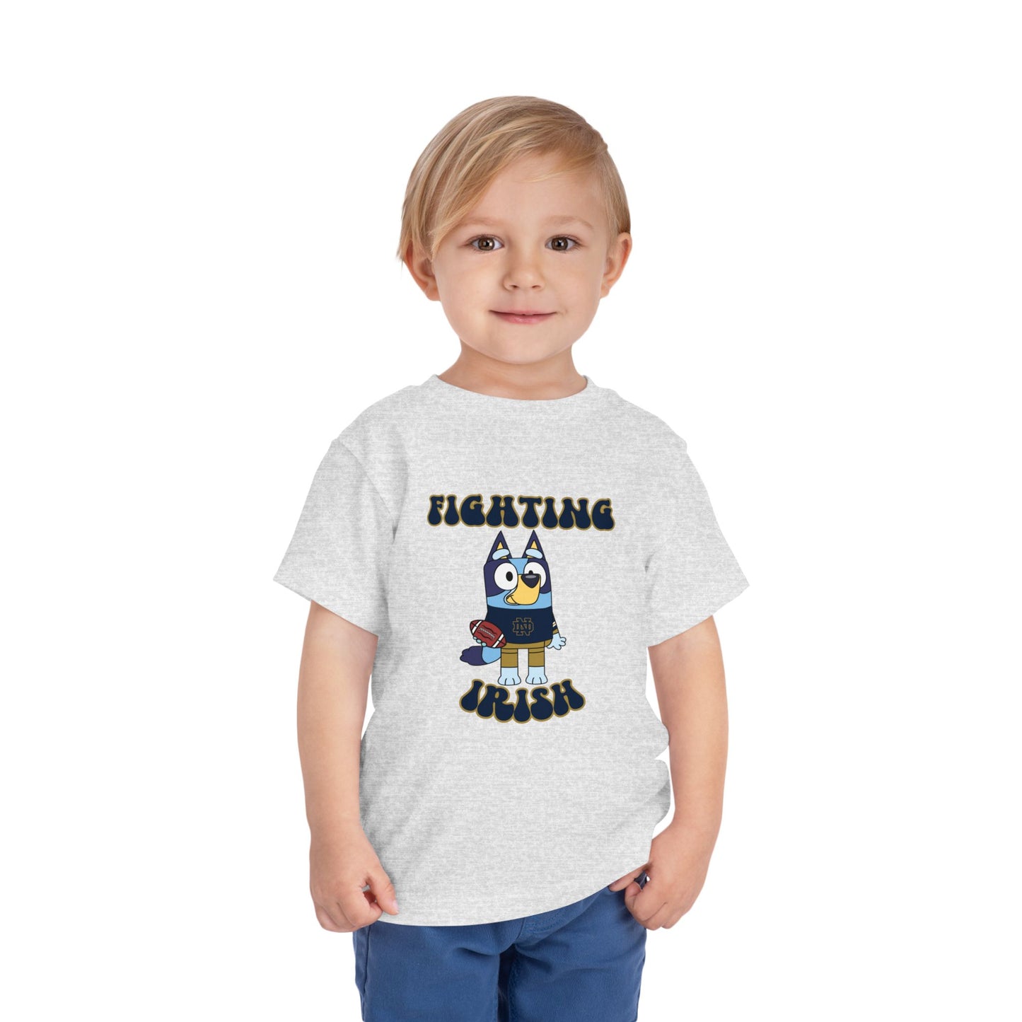 Bluey Fighting Irish Design College Football Toddler Tee