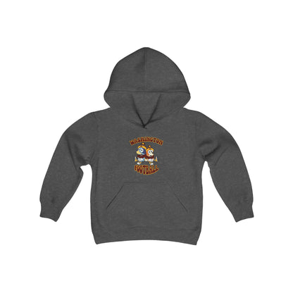 Youth Bluey & Bingo Design Commanders Football - Inspired Heavy Blend Hooded Sweatshirt