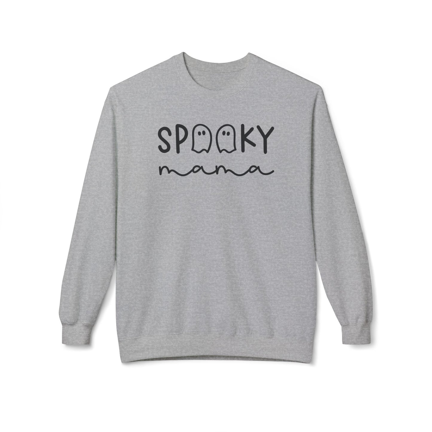 Halloween Trendy SPOOKY MAMA Crewneck Sweatshirt – Comfort & Style for Spooky Season