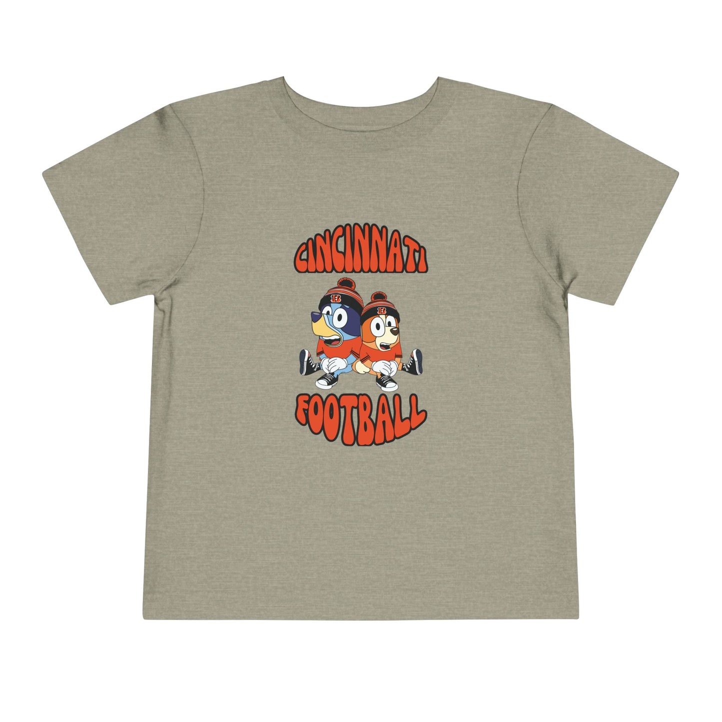 Toddler Bluey & Bingo Design Cincinnati Bengals Football - Inspired T-Shirt