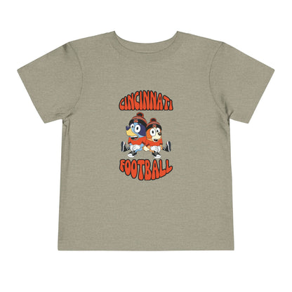 Toddler Bluey & Bingo Design Cincinnati Bengals Football - Inspired T-Shirt