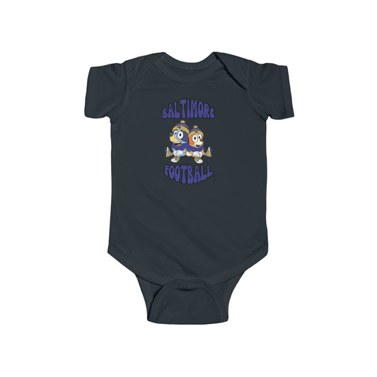 Infant Bluey & Bingo Design Ravens Football - Inspired Onesie