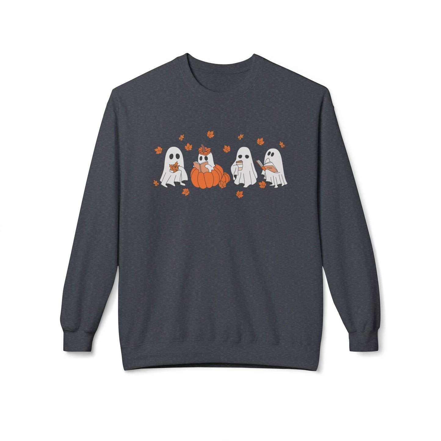 Halloween Spooky Book Lover Crewneck Sweatshirt – Comfort & Style for Spooky Season