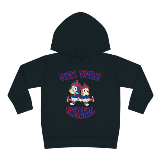 Toddler Bluey & Bingo Design New York Giants Football - Inspired Pullover Fleece Hoodie