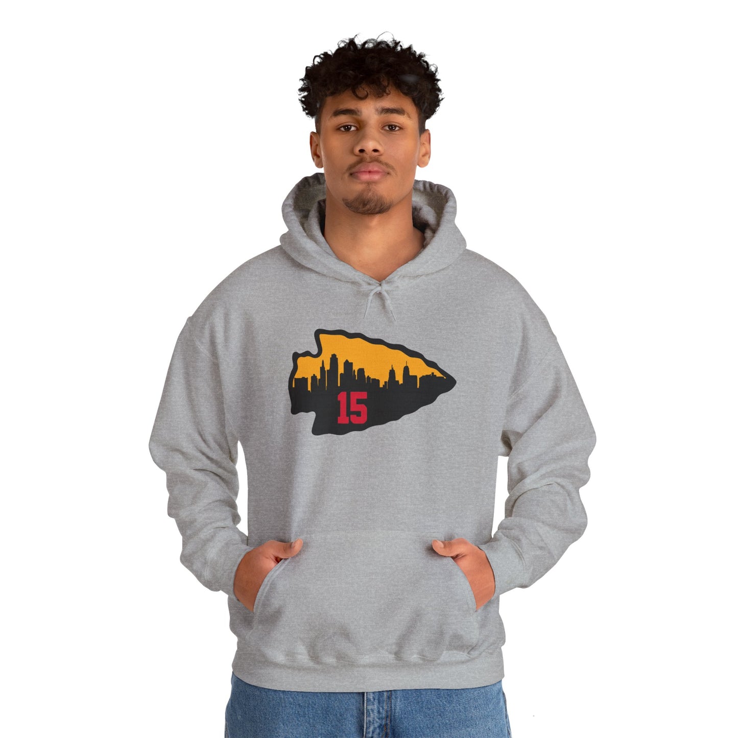 Unisex Kansas City 15 Mahomes Hoodie -  Heavy Blend