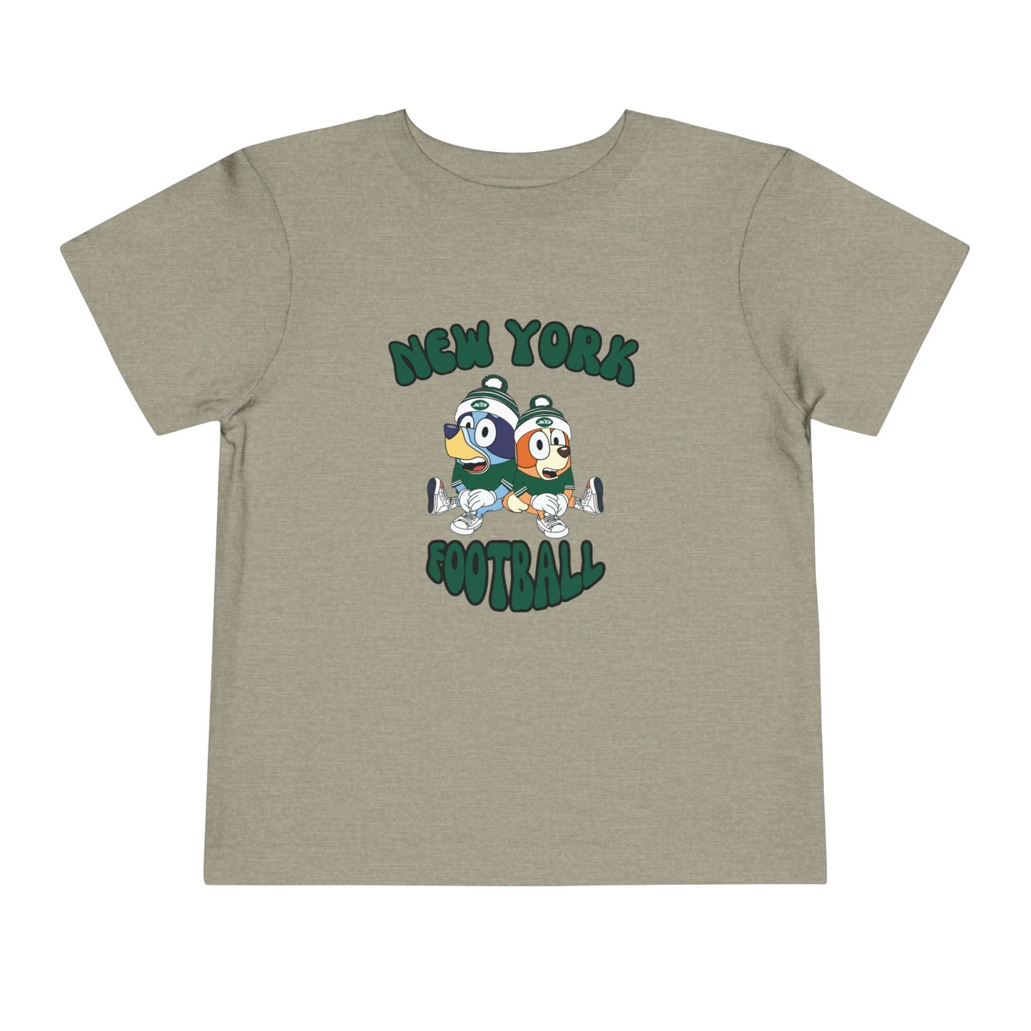 Toddler Bluey & Bingo Design New York Jets Football - Inspired T-Shirt