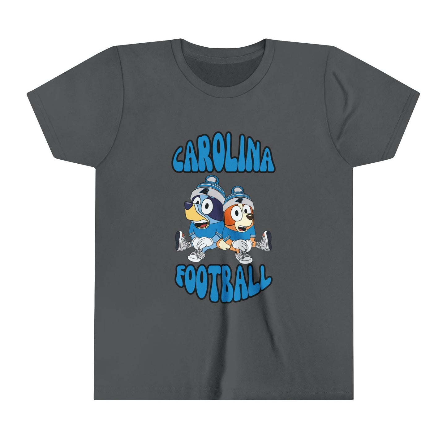 Youth Bluey & Bingo Design Carolina Panthers Football - Inspired T-Shirt