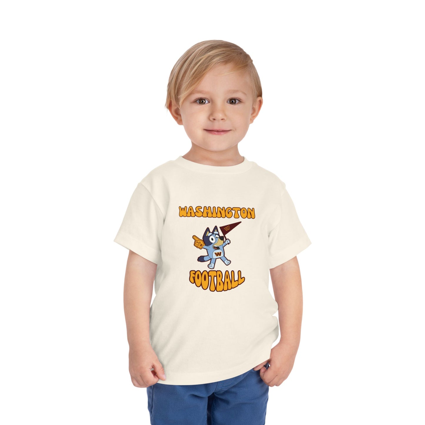 Toddler Bluey Design Washington Commanders Football -Inspired T-Shirt