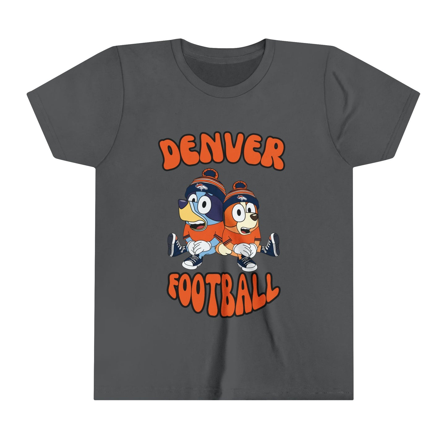 Youth Bluey & Bingo Design Broncos Football - Inspired T-Shirt