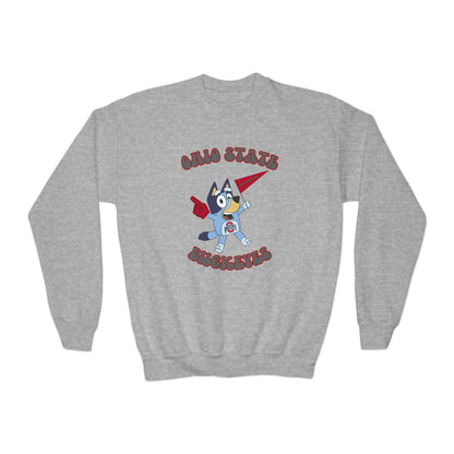 Youth Bluey Ohio State Football Crewneck Sweatshirt