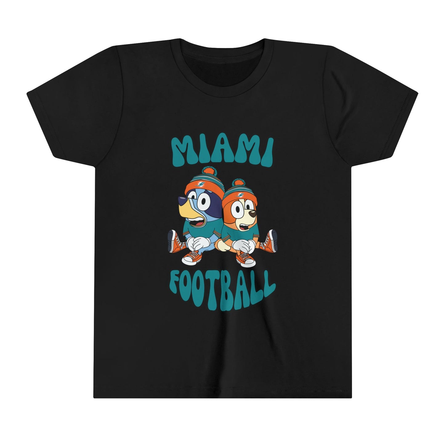 Youth Bluey & Bingo Design Dolphins Football - Inspired T-Shirt