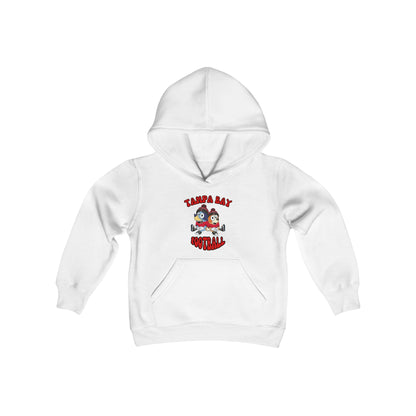 Youth Bluey & Bingo Design Buccaneers Football - Inspired Heavy Blend Hooded Sweatshirt