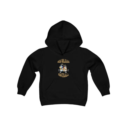 Youth Bluey & Bingo Design Saints Football - Inspired Heavy Blend Hooded Sweatshirt