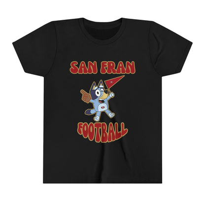 Youth Bluey Design San Francisco 49ers Football -Inspired T-Shirt