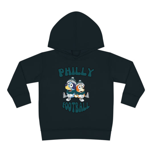 Toddler Bluey & Bingo Design Philadelphia Eagles Football - Inspired Pullover Fleece Hoodie