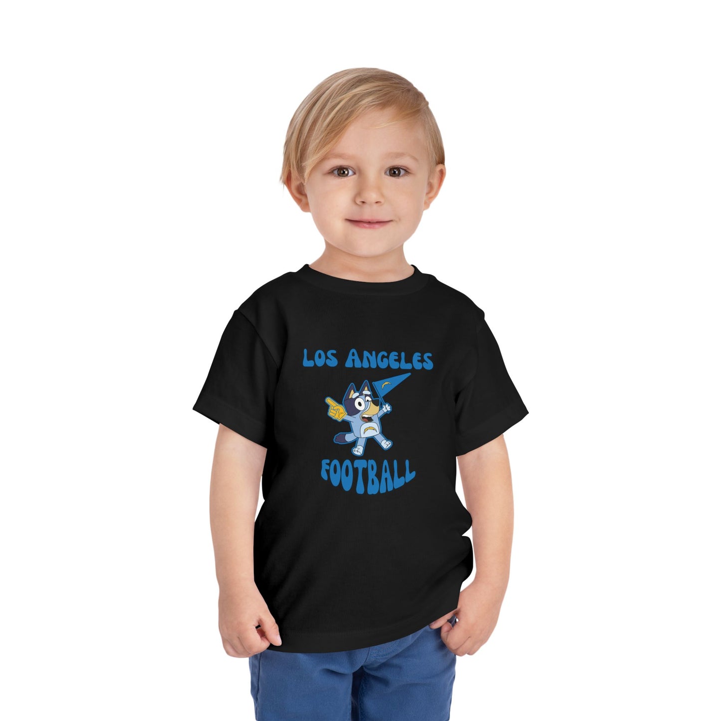 Toddler Bluey Design Las Angeles Chargers Football -Inspired T-Shirt