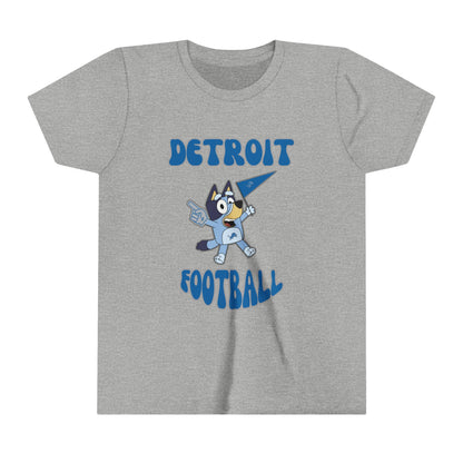 Youth Bluey Design Detroit Lions Football -Inspired T-Shirt