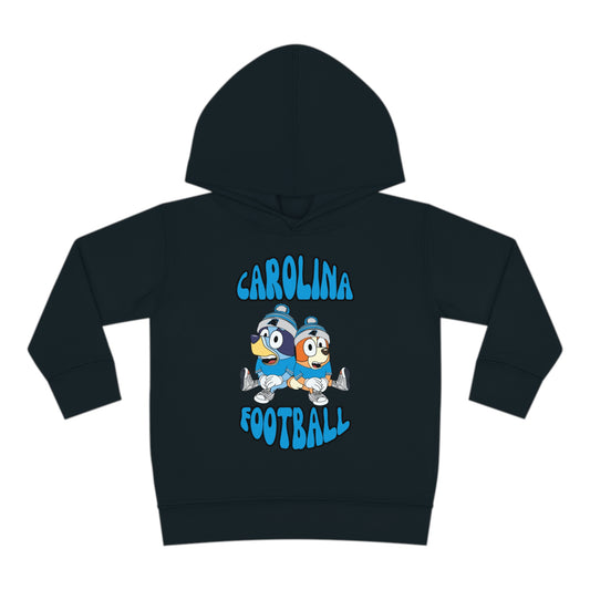 Toddler Bluey & Bingo Design Carolina Panthers Football - Inspired Pullover Fleece Hoodie