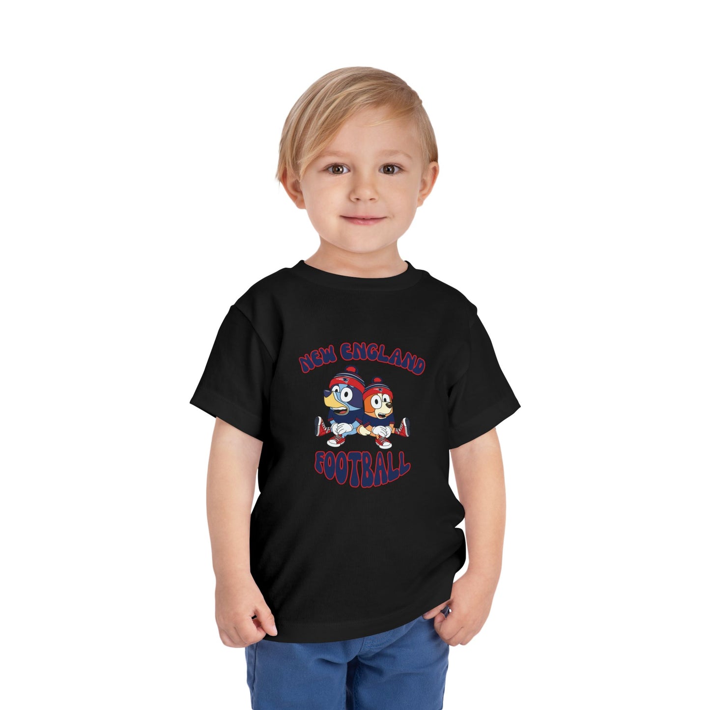 Toddler Bluey & Bingo Design Patriots Football - Inspired T-Shirt