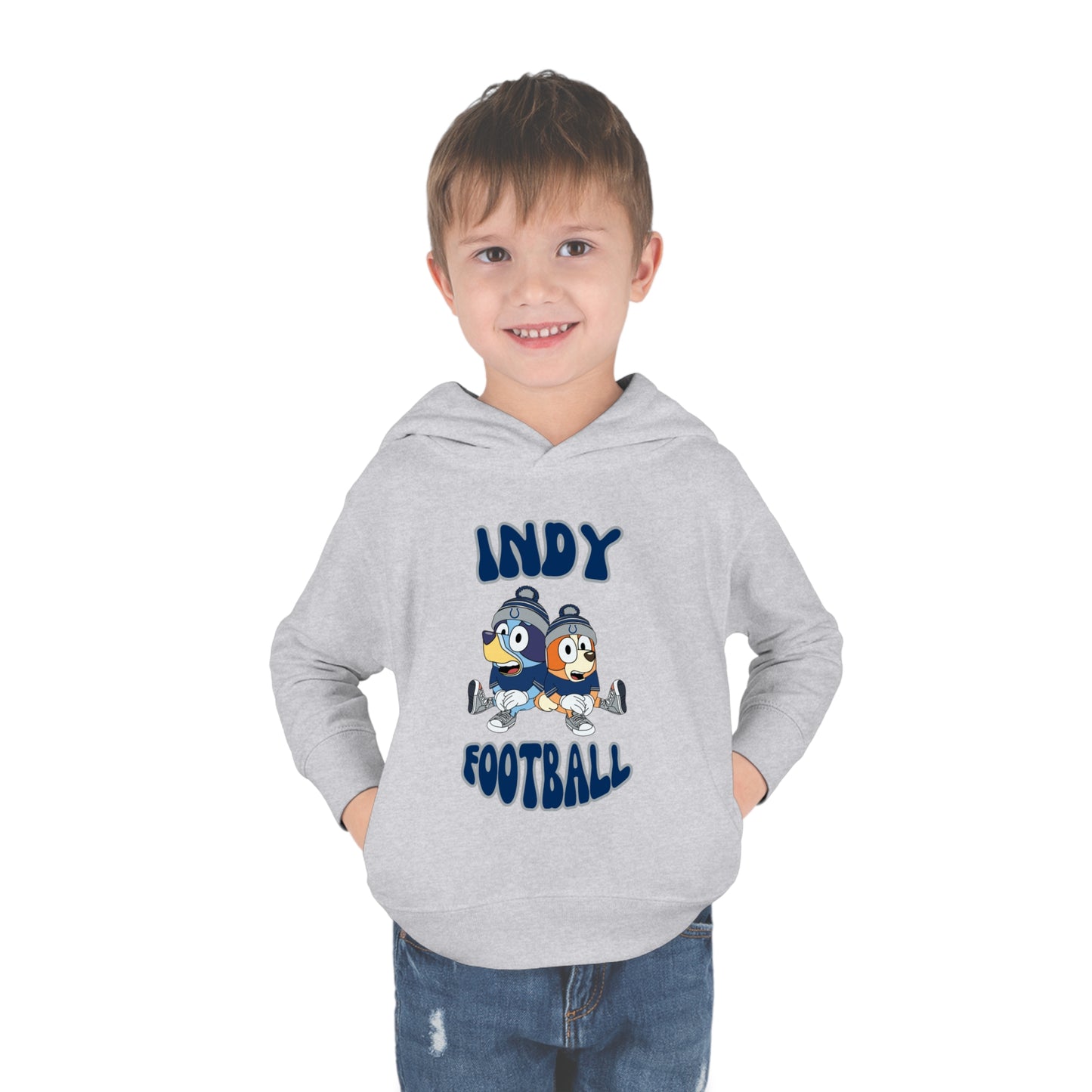 Toddler Bluey & Bingo Design Colts Football - Inspired Pullover Fleece Hoodie