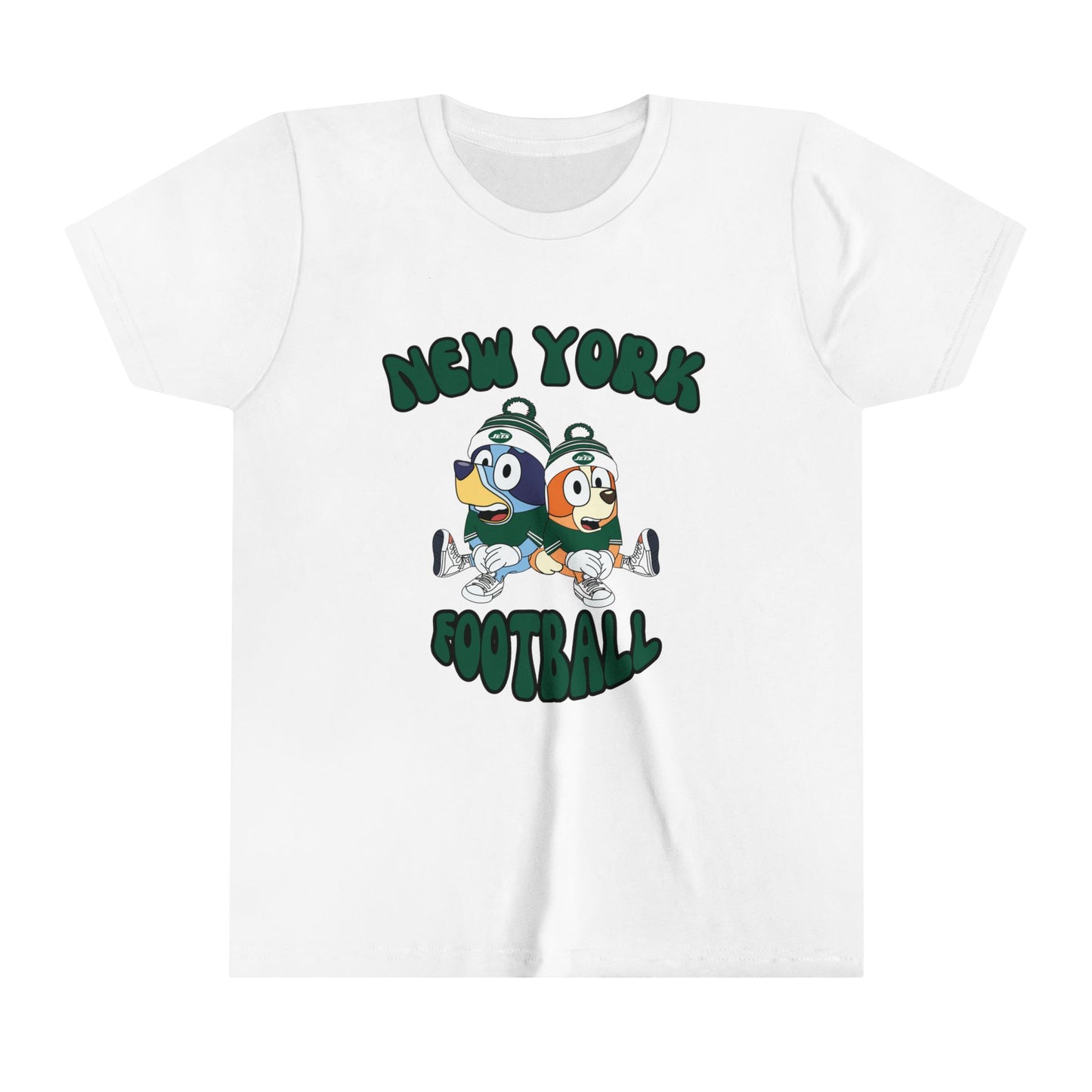 Youth Bluey & Bingo Design New York Jets Football - Inspired T-Shirt